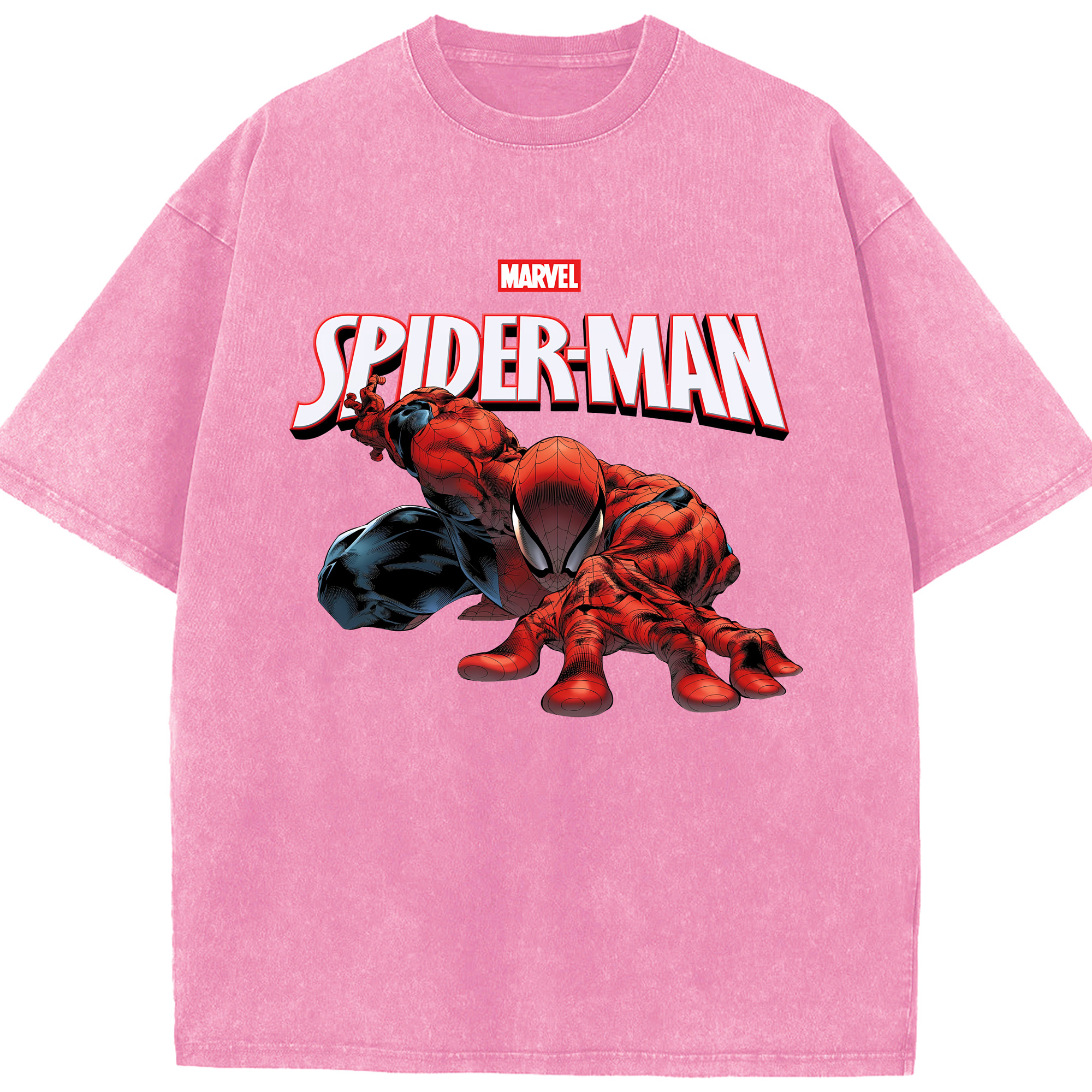 （画像用） Spider Man スパイダーマン 綿100% ヴィンテージ風 半袖Tシャツ（フロントプリント）
